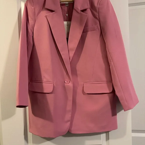 ONLY Women's Pink Tailored Jacket - Picture 2 of 2